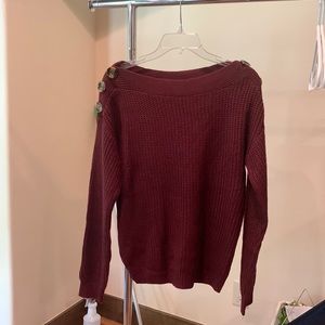 maroon sweater with buttons